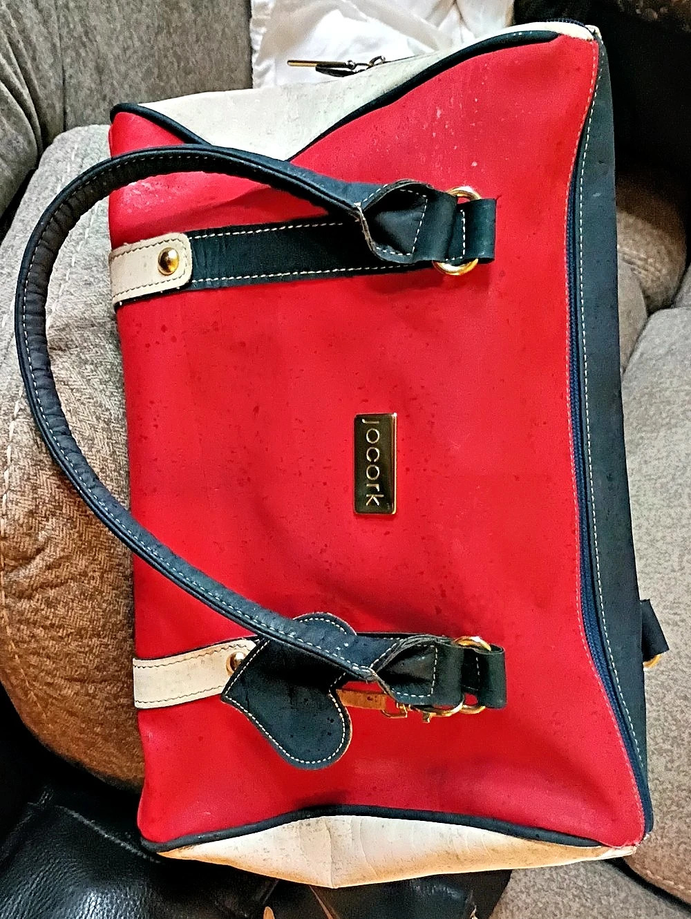 JCorkNatural, Red & Blue Tote Bag